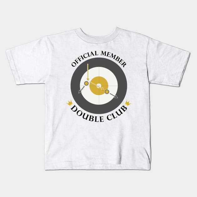 The "Double Club" - Black Text Kids T-Shirt by itscurling